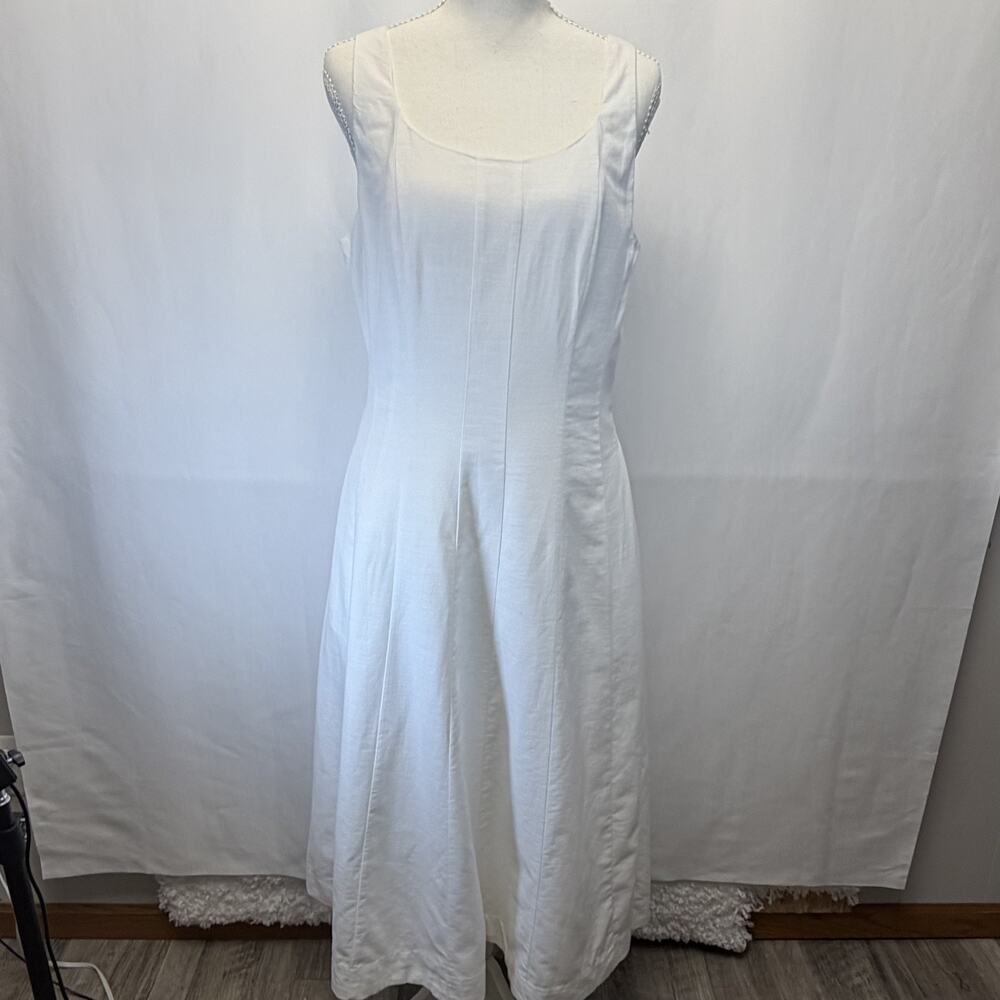 A New Day Dress Women’s White Sleeveless Maxi Pockets Size 4‎